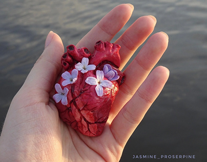 Lilac heart brooch 💟 Сердце сирени /брошь/