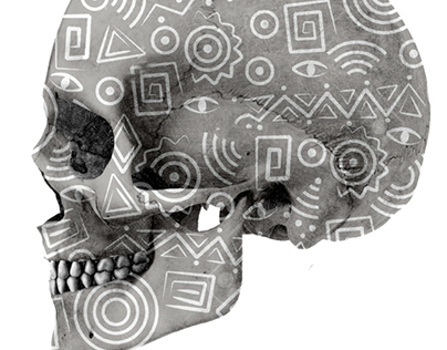 Skull with african print.