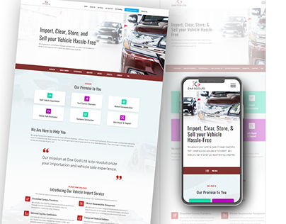 Project thumbnail - LANDING PAGE : CAR IMPORT SERVICE OF ONE GOD LTD.