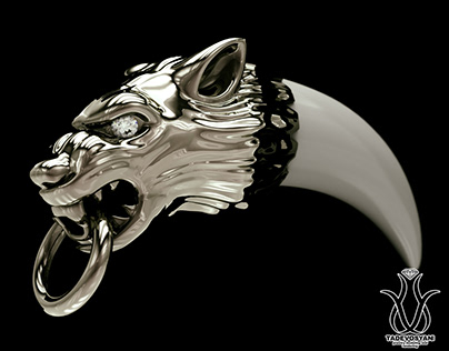 Wolf pendant modeling and rendering