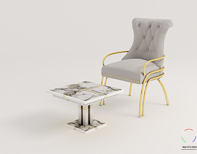 Design of an armchair with a coffee table
