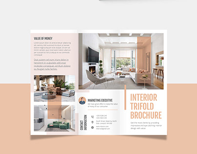 Minimal Interior Trifold Brochure Design