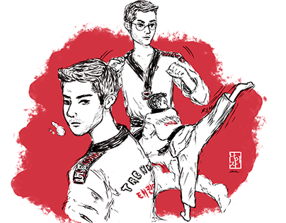 Taekwondo Sketch Poses