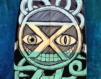 HOBO DAZE 2013 Surfboard Hand Paint.