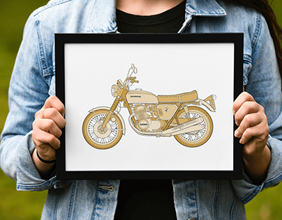 1970 Honda CB750 Illustration