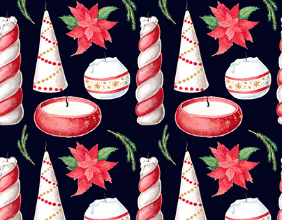 Christmas pattern with candles