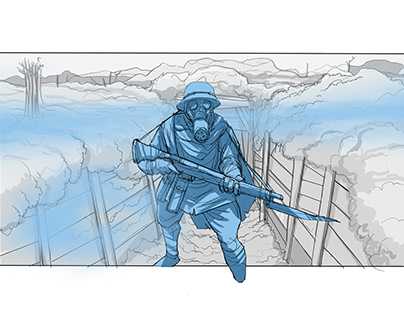 Project thumbnail - Cuadros de storyboard, corto en 1era guerra.