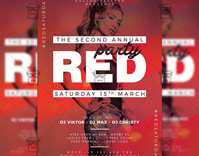Red Party Flyer - Club A5 Template