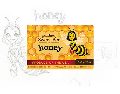 Southern Sweet Bee Honey Label