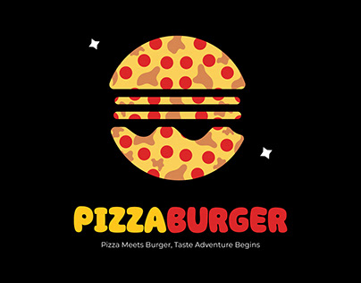 PIZZA BURGER Brand Food Logo Design