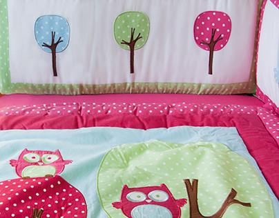 Clément - Pink owls baby bedding