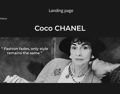 Landing page Coco Chanel on Behance
