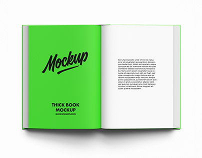 Free Top View Thick Book Mockup