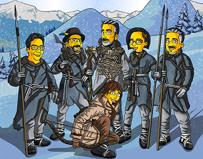 cartoon in The Simpsons game of Thrones Wildlings