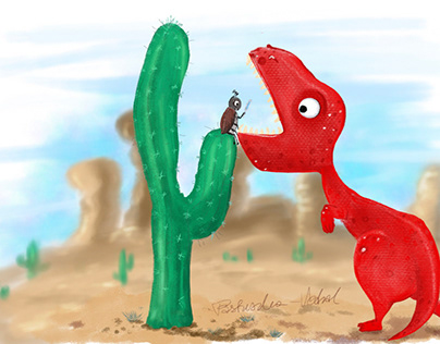 Dinozaur, ilustracja do książek, c