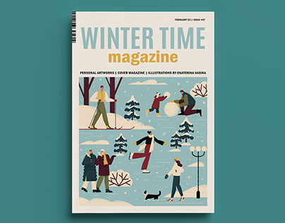 Winter time. Editorial illustrations