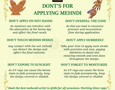 6 Top Dont's for Applying Mehndi