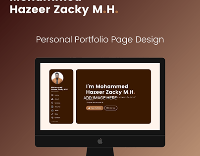 Personal Portfolio Page Design using Adobe XD