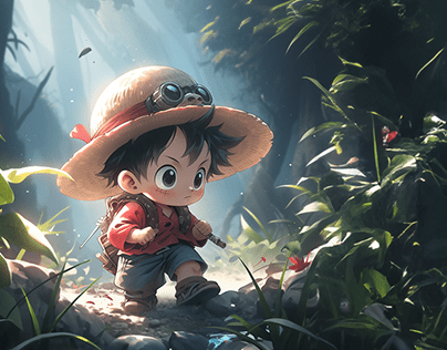 Monkey D. Luffy Wallpaper with Psd + AI