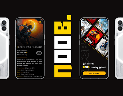 NOOB. PC Games info mobile app UI design
