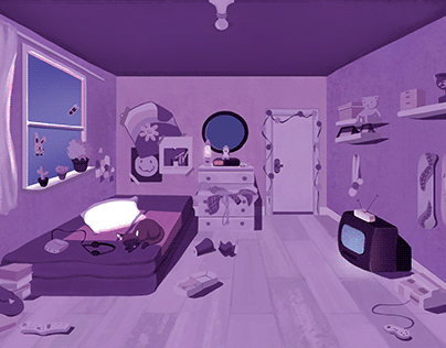 90s messy room (background design)