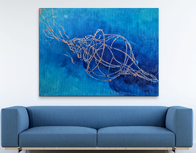 Seashell large abstract painting