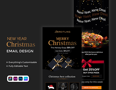 New Year and Christmas Email Design