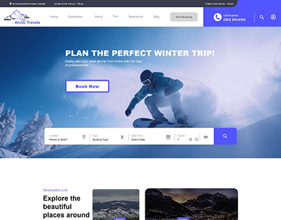 Arctic Travels Landing Page Design