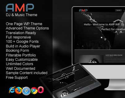 AMP WP DJ Music Wordpress Theme