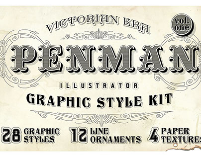 Penman Vintage Victorian Graphic Styles for Illustrator