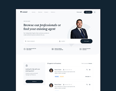 Insurance Company Agent Page