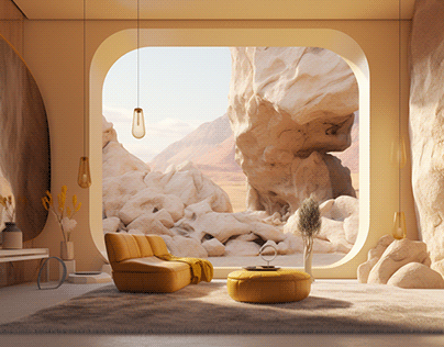 Metaverse Villas - Yellow living rooms