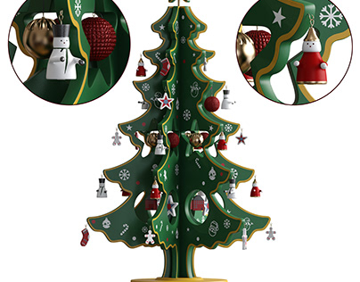 Christmas tree with mini ornaments