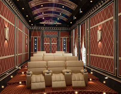 Cinema Home Design For Villa In Bahrain