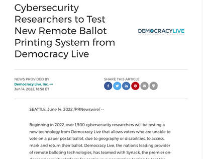 Researchers to Test New Remote Ballot Printing System