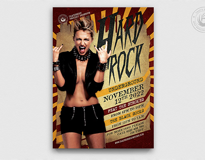Hard Rock Underground Flyer Template