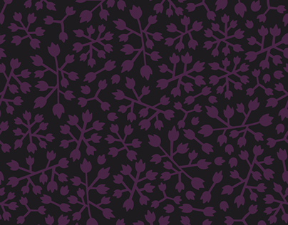 Seamless pattern with purple hand drawn branches.