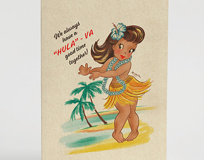 Vintage-style greeting card illustration