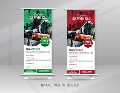 Gym and Fitness Roll Up Banner
