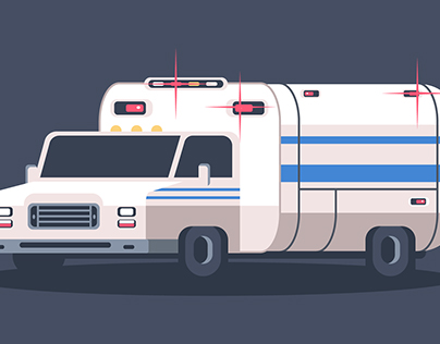Flat Design - Ambulance Speedart Illustration