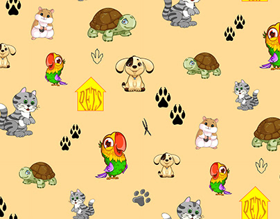 seamless pattern with pets