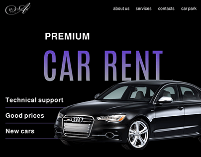 Landing page for car rent