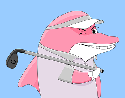 Dolphin mascot for a golf company