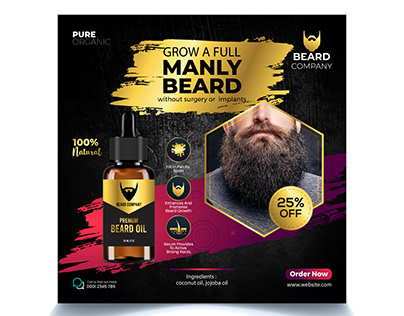 Beard Oil Social Media Post Template