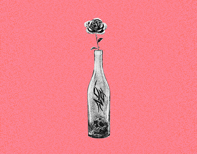 Bottle with flower