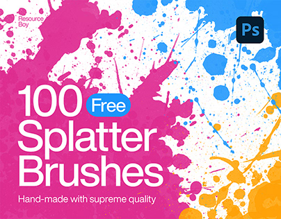 100 Free Splatter Photoshop Brushes [4K]