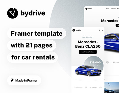 ByDrive - car rental and dealership template for Framer