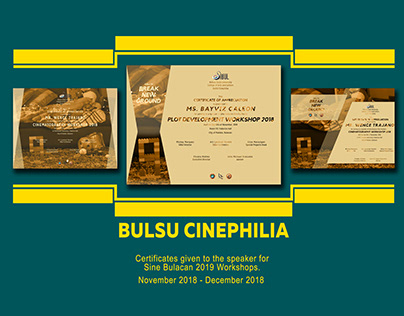 BulSU Cinephilia - SiBul Workshop Certificates