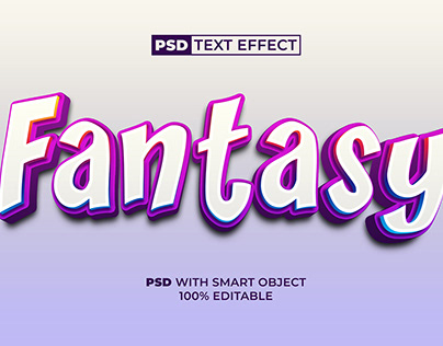 3D Text Effect Colorful Style With Smart Object
