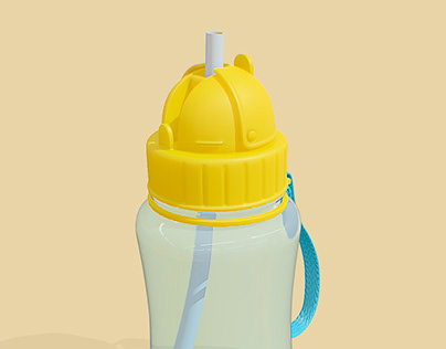 3D Mockup - Baby Bottle - Buba